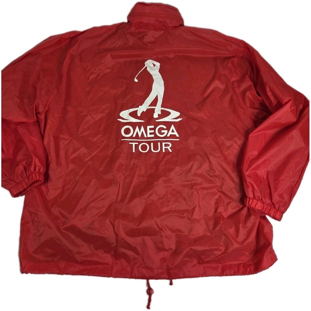 Vtg  OMEGA Tour  Watch Hooded Wind Rain Jacket Swiss PGA Masters Rare